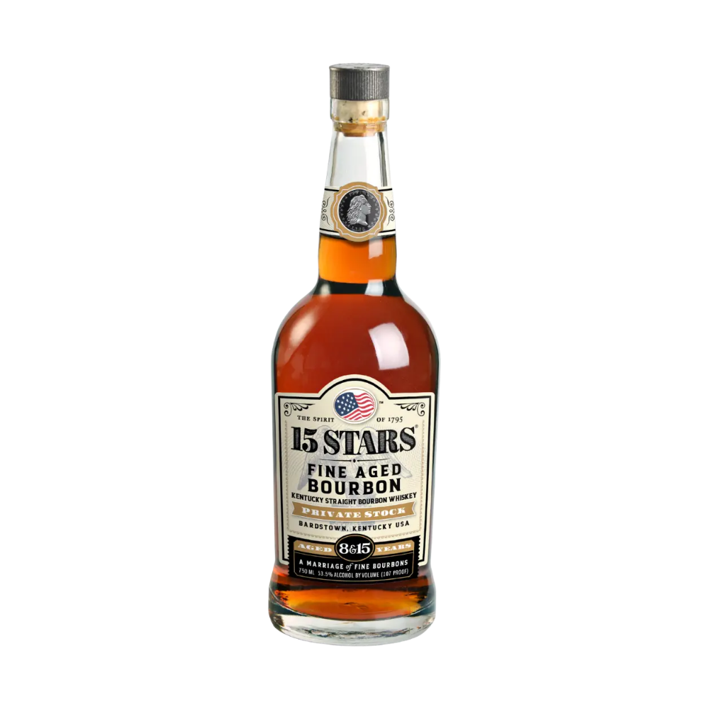 15 Stars 8 & 15 Year Old Private Stock Bourbon Whiskey