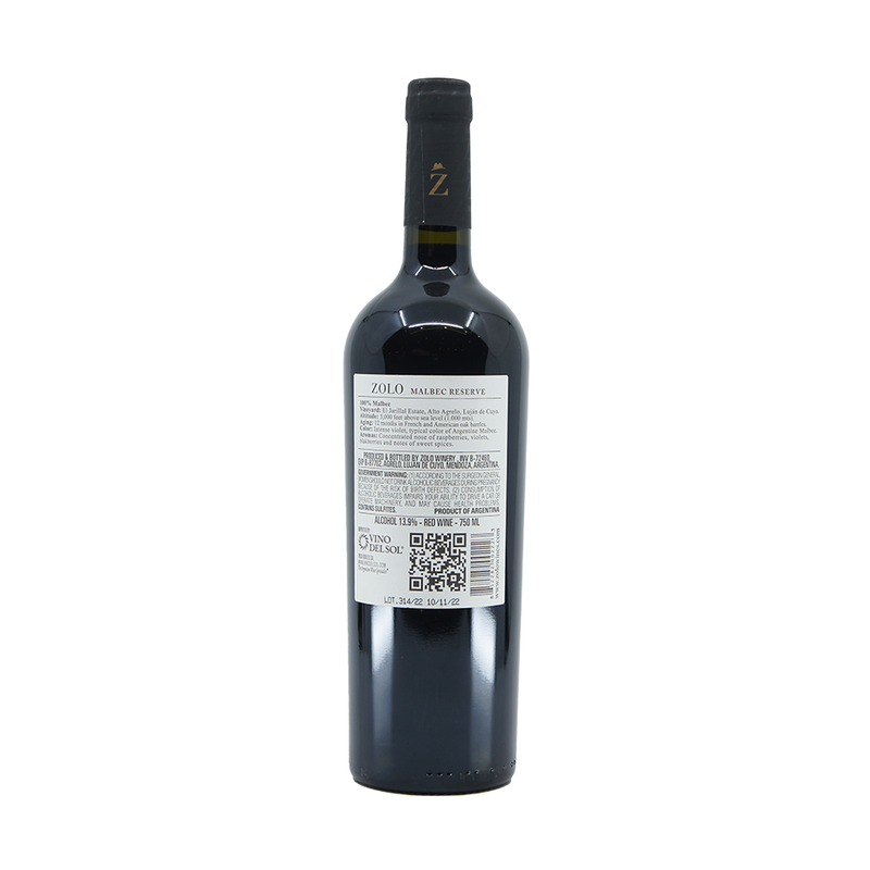 2019 Zolo Malbec Reserva