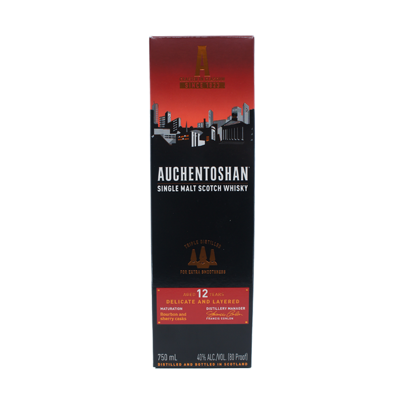 Auchentoshan 12 YO Triple Distilled Single Malt Whisky (750mL)