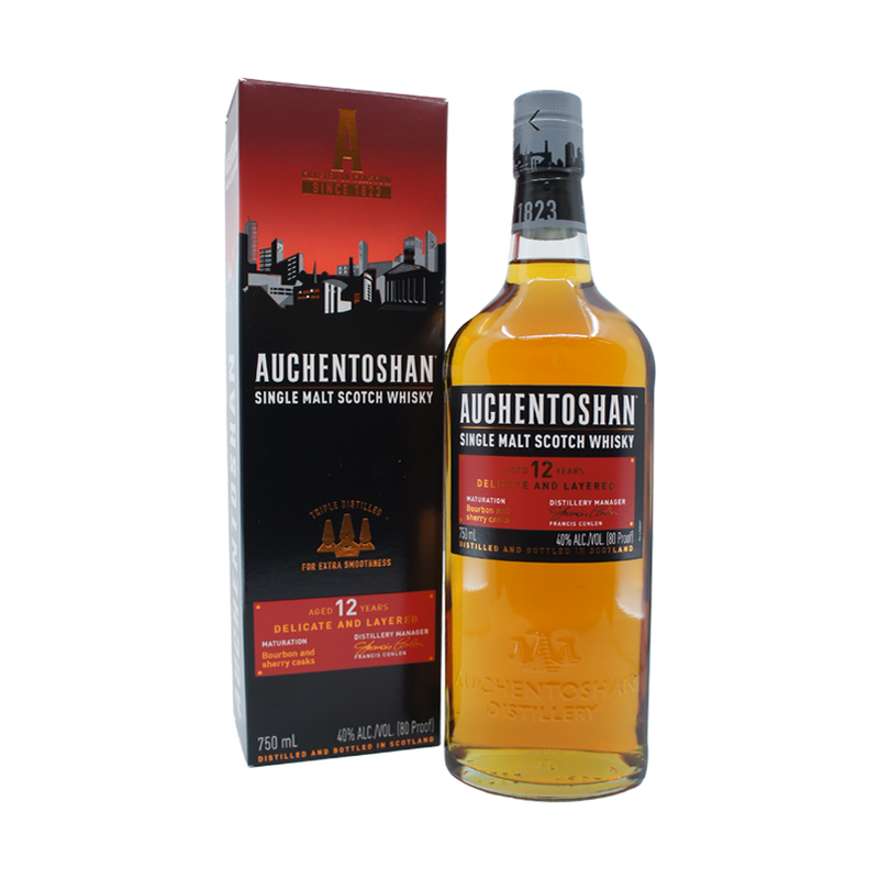 Auchentoshan 12 YO Triple Distilled Single Malt Whisky (750mL)