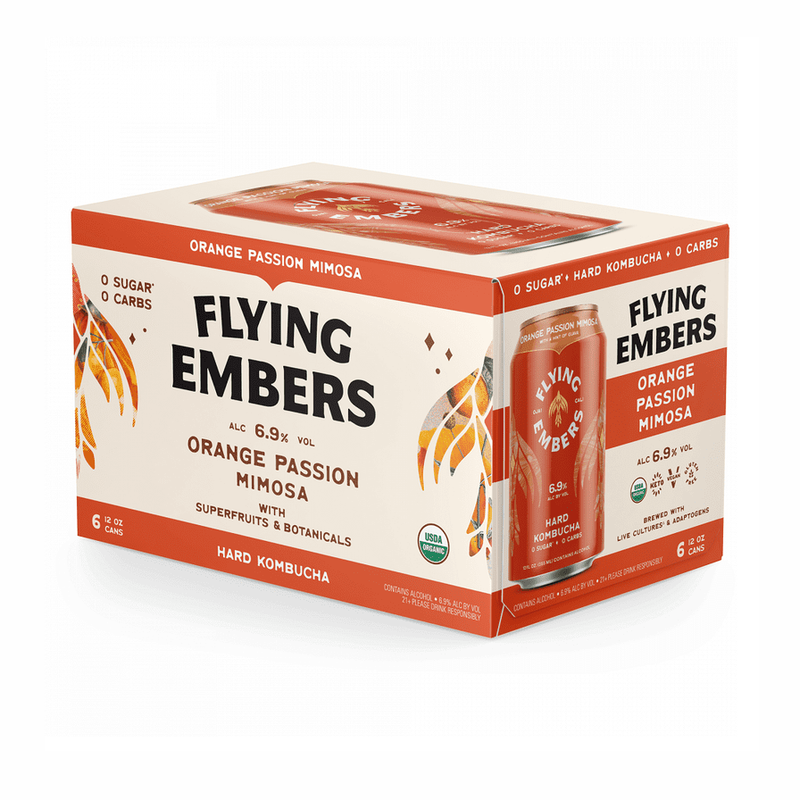 Flying Embers Orange Passion Mimosa Hard Kombucha 6-Pack
