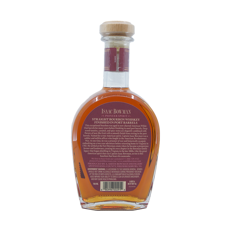 Isaac Bowman Port Barrel Finished Straight Bourbon Whiskey