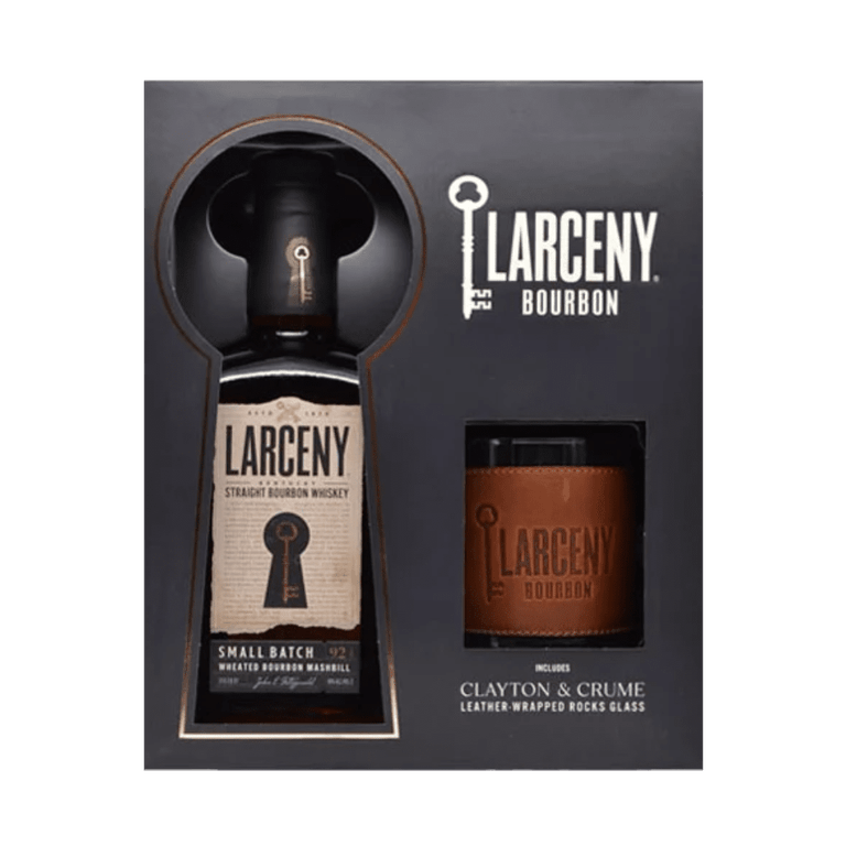 Larceny 1870 Small Batch Kentucky Straight Bourbon Whiskey with Leather Rocks Glass
