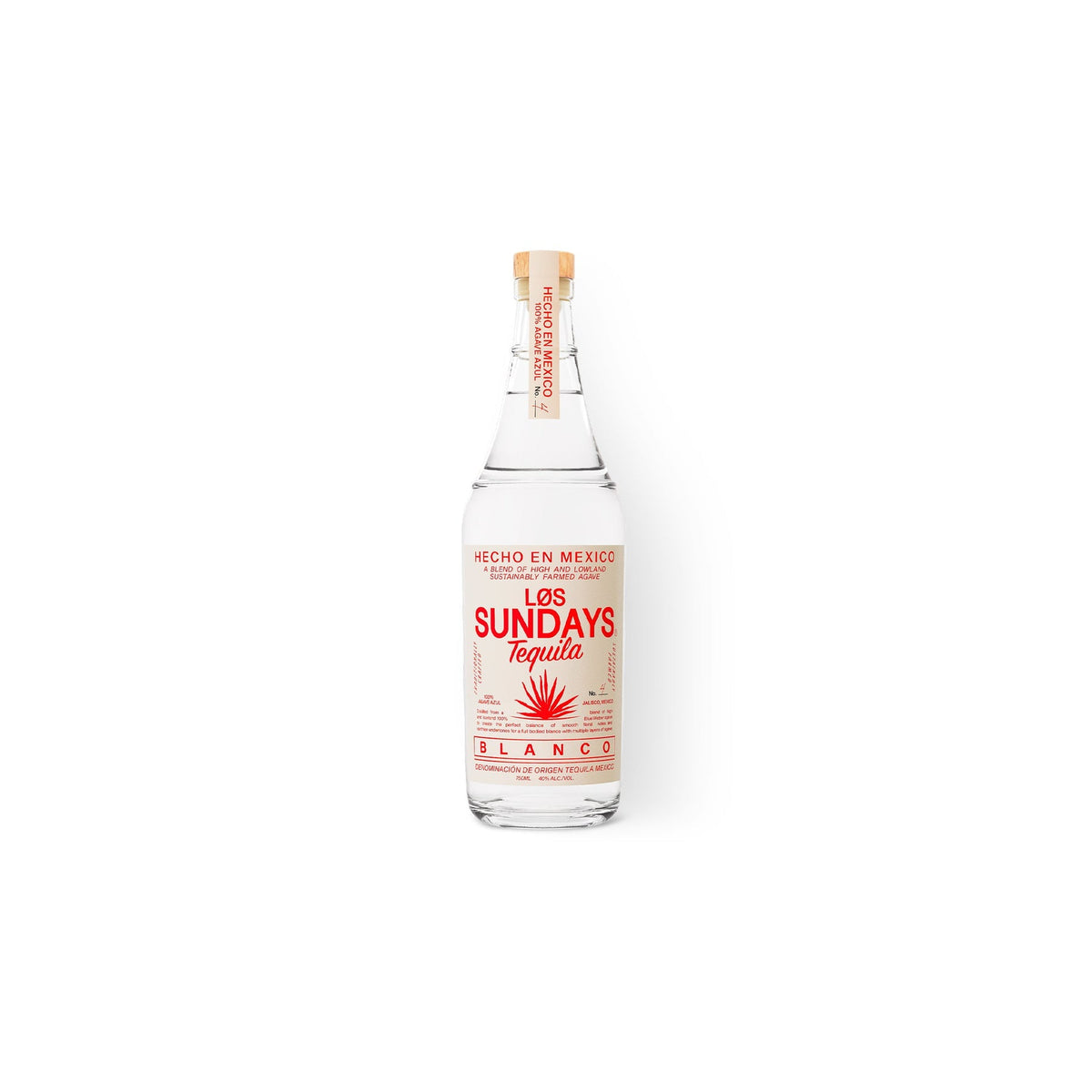 Los Sundays Blanco Tequila No. 4 White Label 750ml