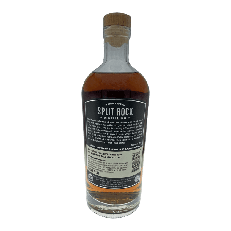 Split Rock Single Barrel Cask Strength Organic Straight Bourbon Whiskey (750mL)