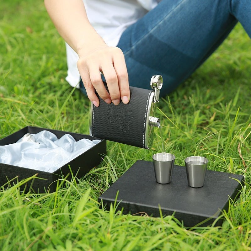 Stylish Portable Stainless Steel Flask Set