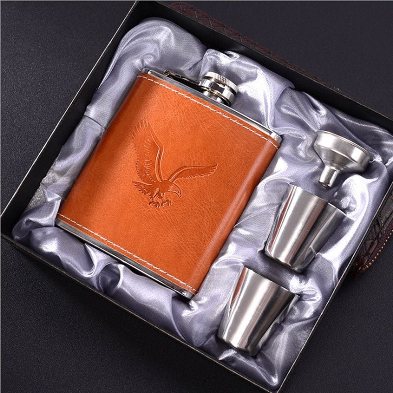 Stylish Portable Stainless Steel Flask Set