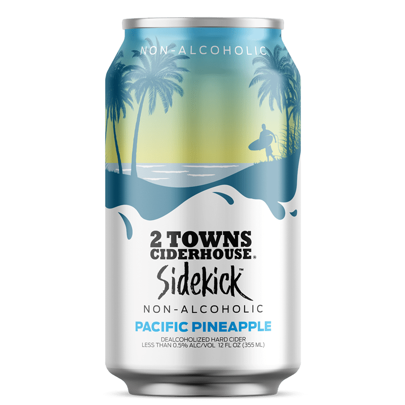 2 Towns Ciderhouse Sidekick Non Alcoholic Pacific Pineapple