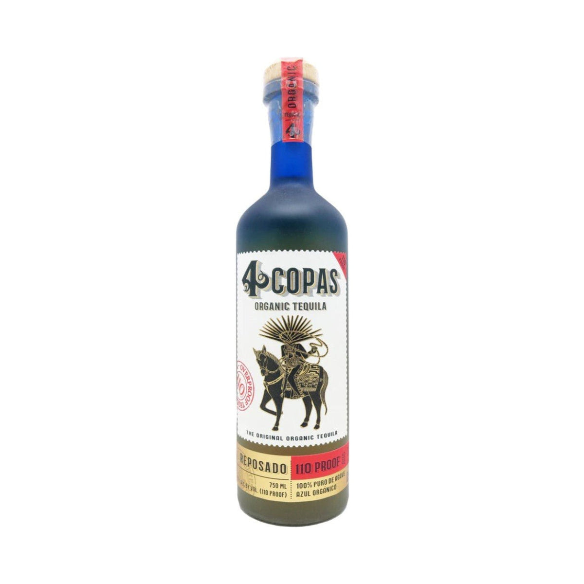 4 Copas Organic Tequila Reposado 110 Proof 750ml