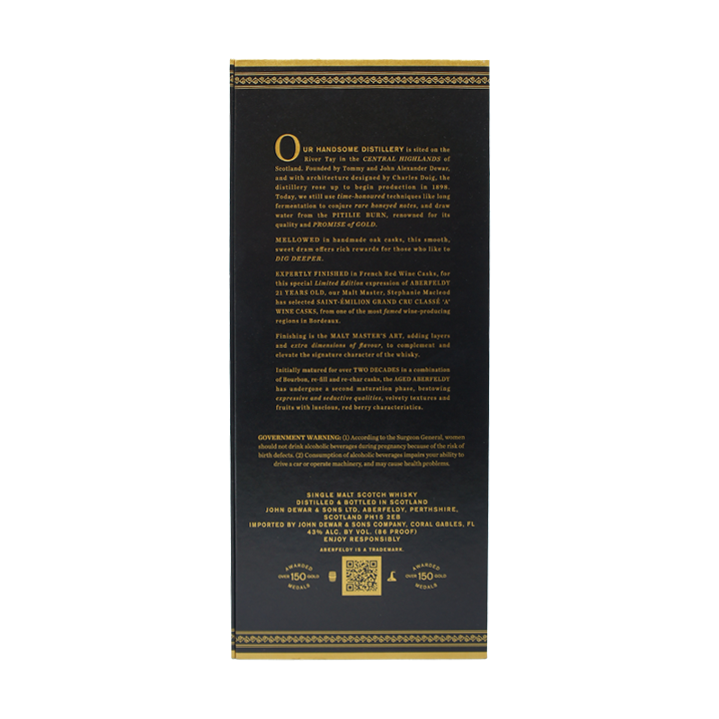 Aberfeldy 21 Year Limited Edition St-Emilion French Wine Cask Finish