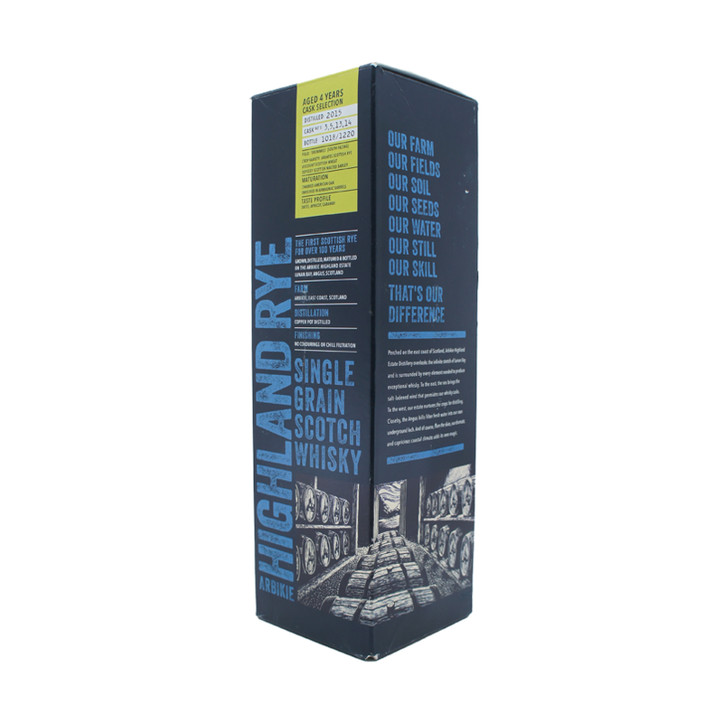 Arbikie Highland Rye 4 Year Old Single Grain Scotch Whisky