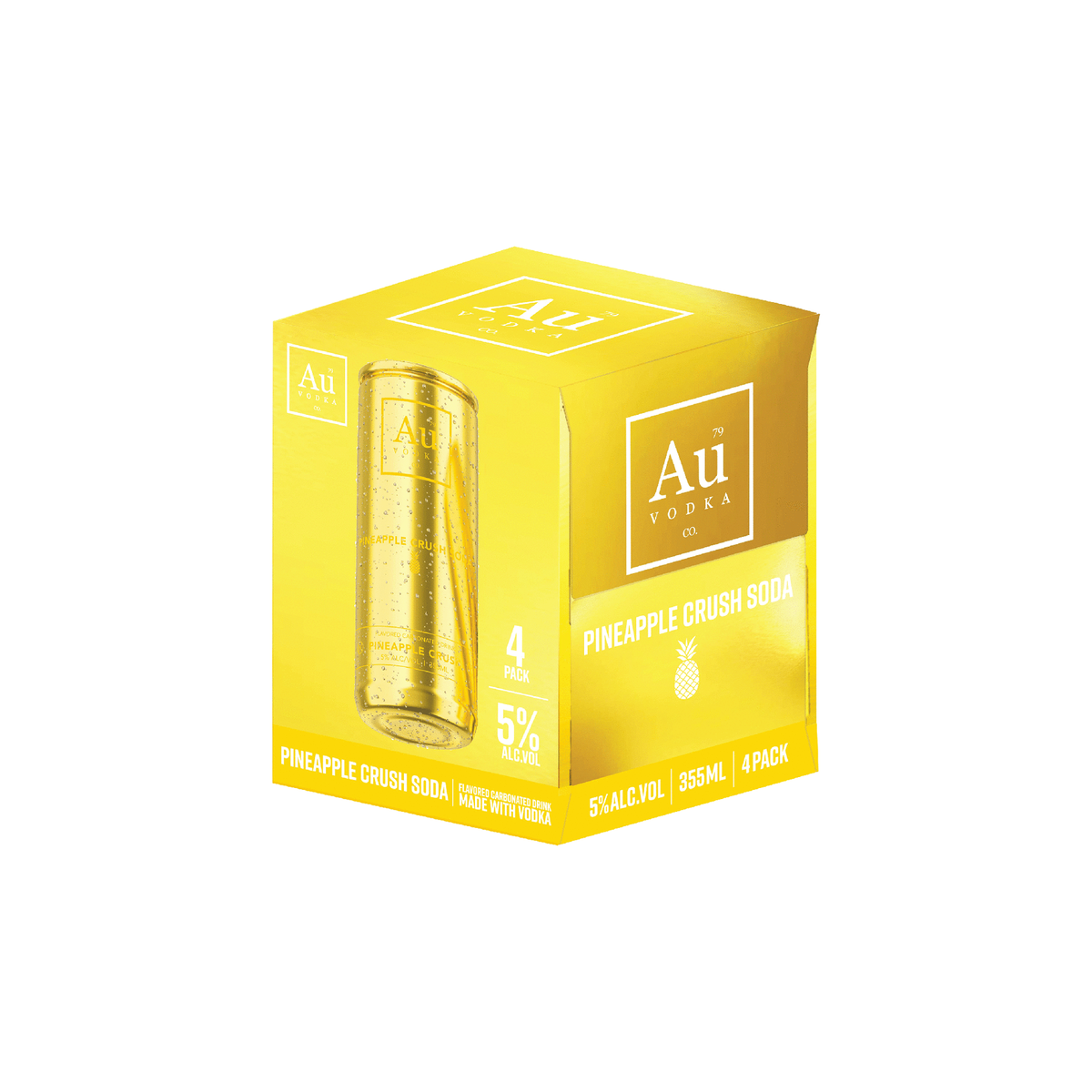 Au Vodka Pineapple Crush Soda RTD 4 x 355ml