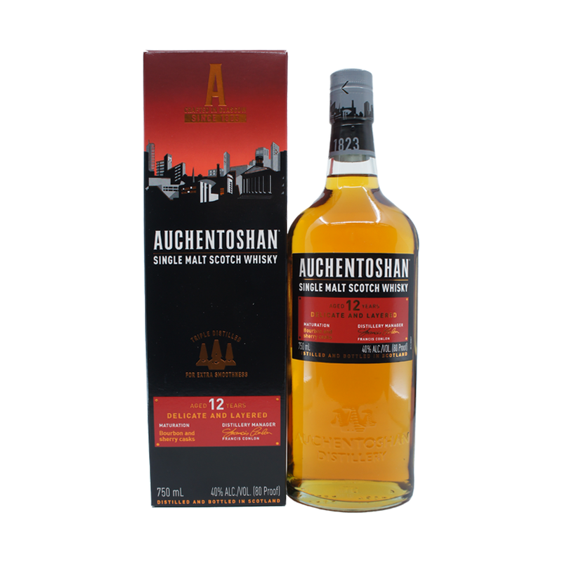 Auchentoshan 12 YO Triple Distilled Single Malt Whisky (750mL)