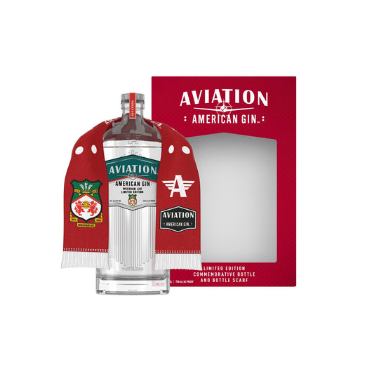 Aviation American Gin Wrexham AFC Limited Edition Bottle Scarf Gift Set 750ml