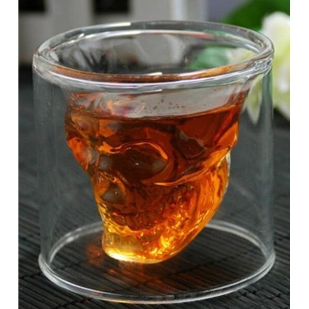 Double Skull Transparent Glass