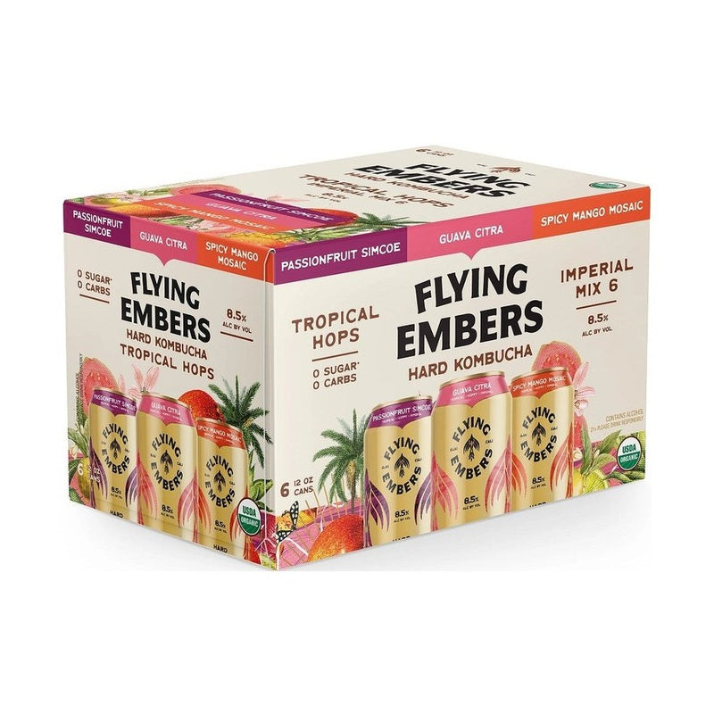 Flying Embers Tropical Hops Hard Kombucha Variety 6-Pack
