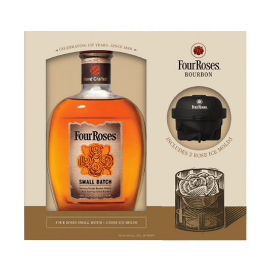 Four Roses Small Batch with 2 Rose Ice Molds Gift Set