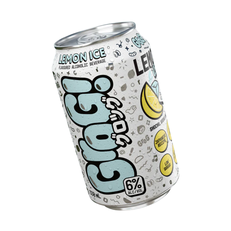 Grog Hard Soda Lemon & Mandarin Mixed 8 Pack Cans