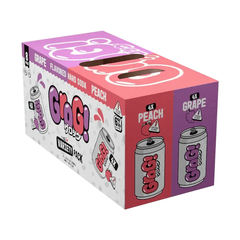 Grog Hard Soda Peach & Grape Mixed 8 Pack Cans
