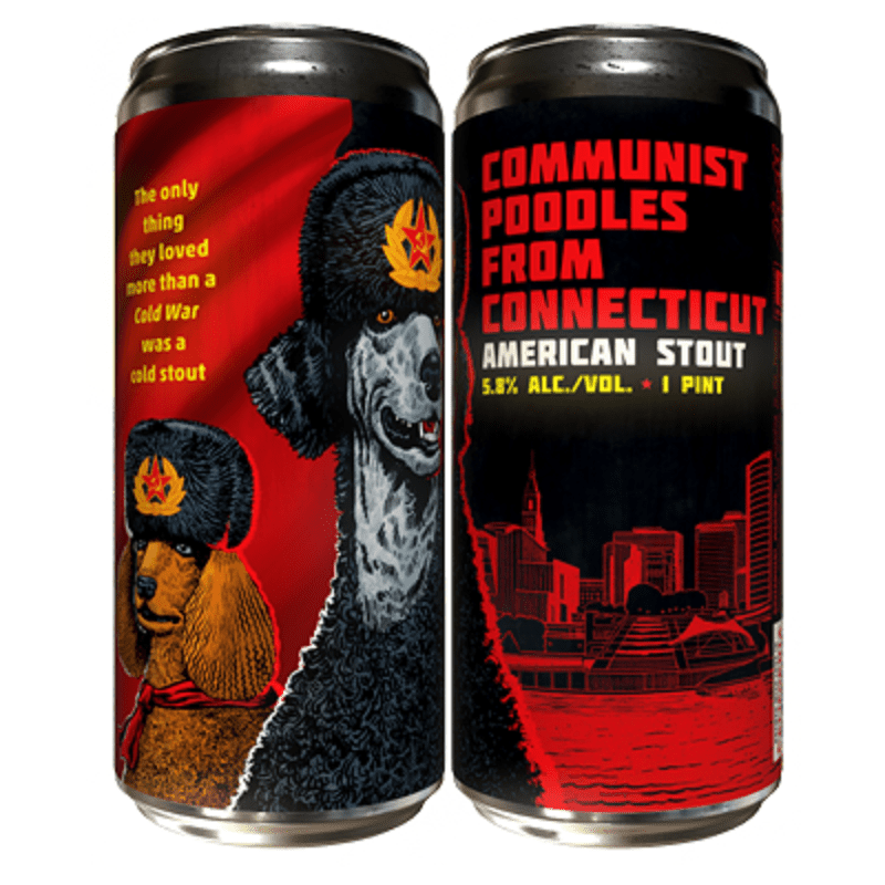 Paperback Brewing Co. Communist Poodles from Connecticut American Stout Beer 4-Pack