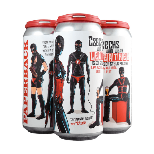 Paperback Brewing Co. Czechs Who Wear Leather Czech-Style Pilsner Beer 4-Pack