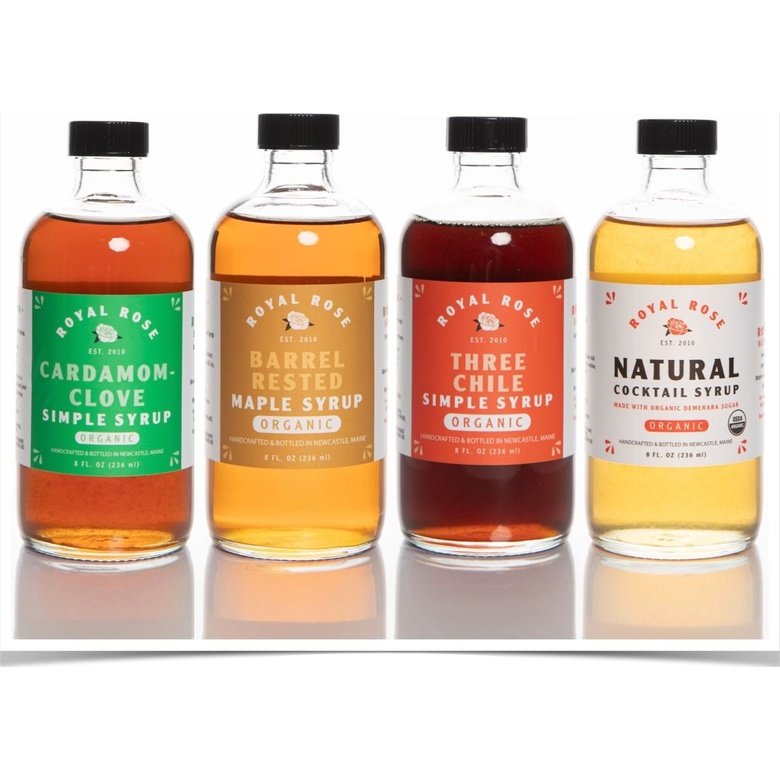 Royal Rose Organic Syrups Whiskey Cocktail Pack (4 x 8oz)