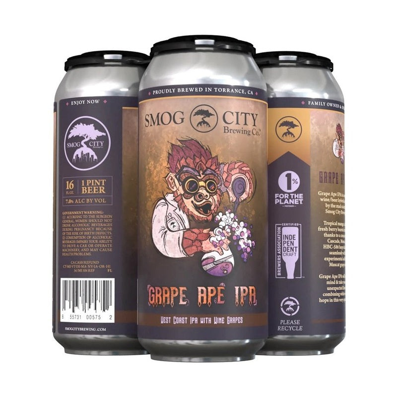 Smog City Brewing Co. 'Grape Ape' IPA Beer 4-Pack