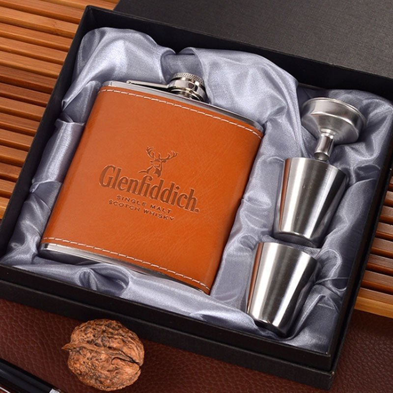 Stylish Portable Stainless Steel Flask Set