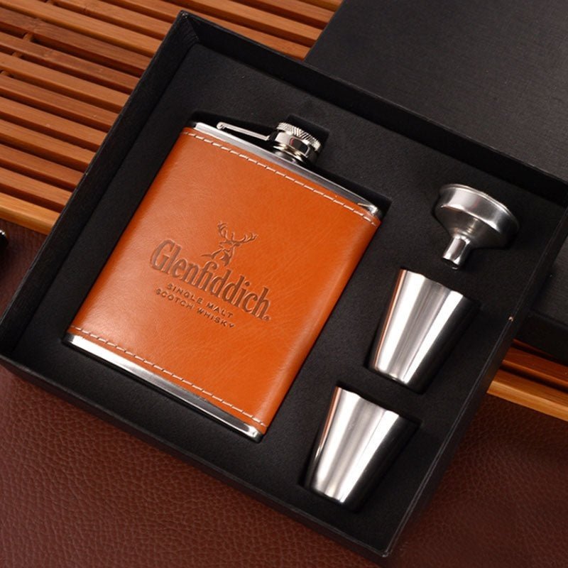 Stylish Portable Stainless Steel Flask Set