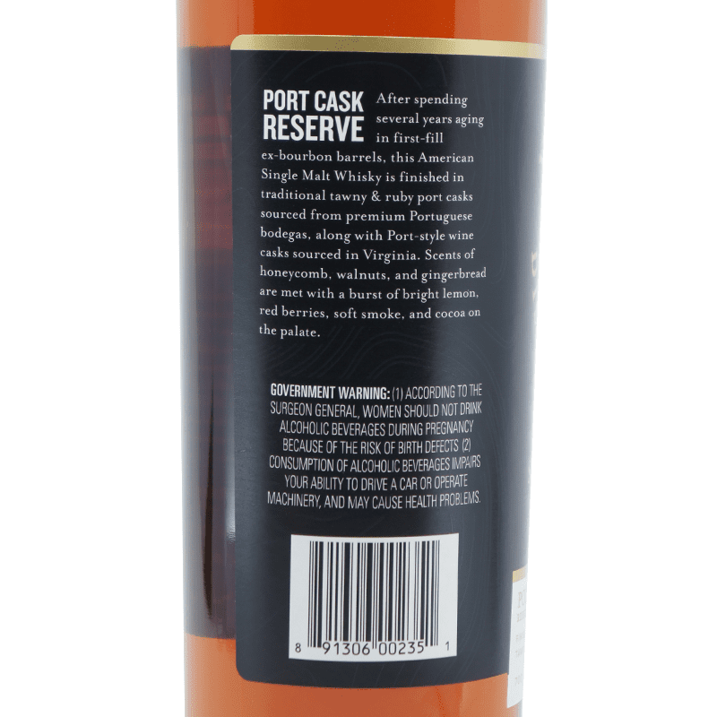 Virginia Distillery Co. Port Cask Reserve American Single Malt Whisky