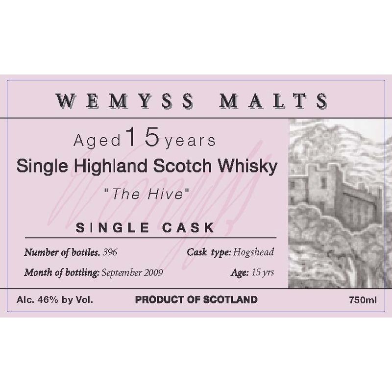 Wemyss Malts The Hive 15 YO Single Cask Whisky (750mL)